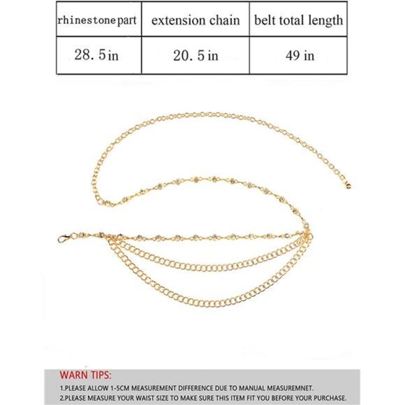 TOPACC Metal Chain Belt for Women Waist chains for Dresses Jeans Western Cowgirl main image 4